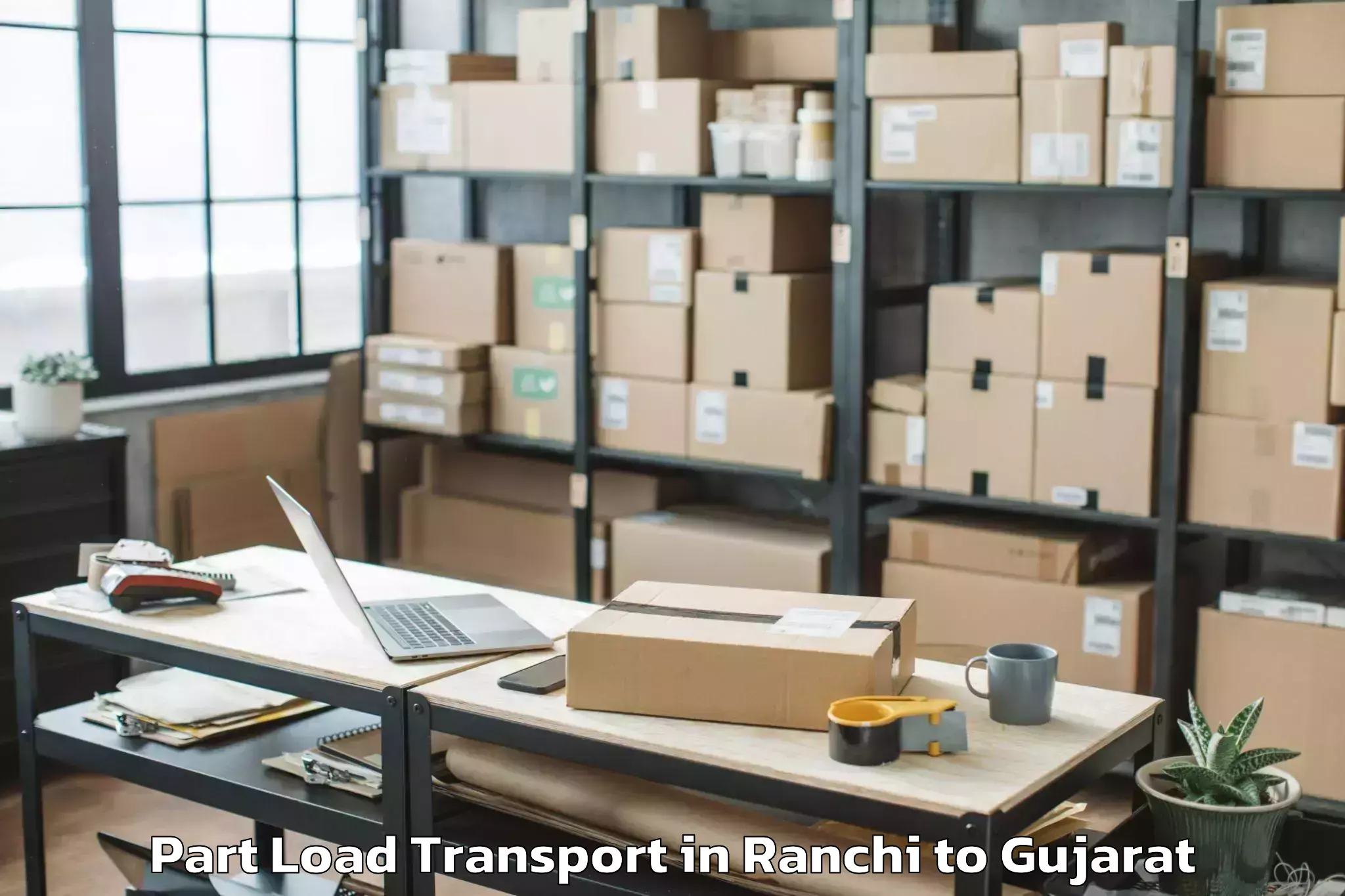 Professional Ranchi to Bhanvad Part Load Transport